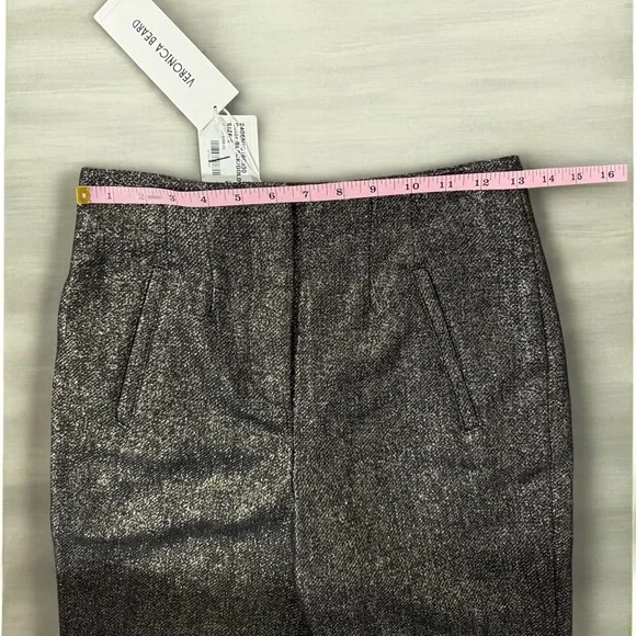 NWT Veronica Beard Metallic Black Stila Pant - Picture 4 of 9
